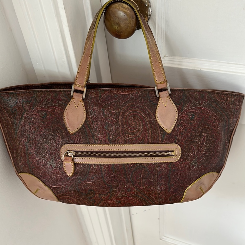 Elegant Brown Paisley Tote Bag